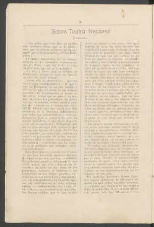 Sobre teatro nacional - (Continuación)