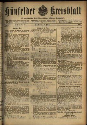 Ausgabe vom Samstag, den 10. Februar 1917.