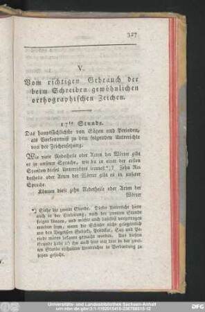 V. Vom richtigen Gebrauch der beim Schreiben gewöhnlichen orthographischen Zeichen.