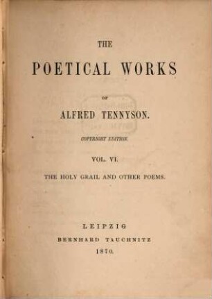 The poetical works of Alfred Tennyson. 6,6