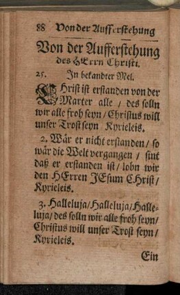 Von der Auferstehung des Herrn Christi.