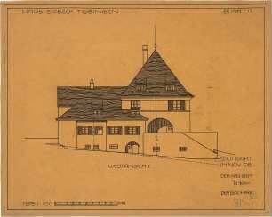 Fischer, Theodor; Tübingen; Haus Siebeck - Westseite (Ansicht)