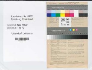 Entnazifizierung Johanna Uttendorf, geb. 15.10.1888 (Postbeamtin)