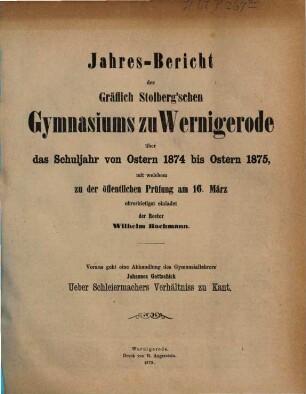 Jahresbericht. 1874/75