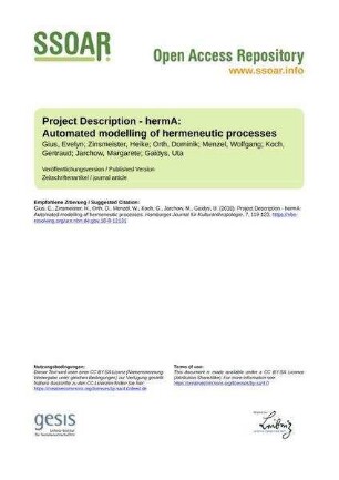 Project Description - hermA: Automated modelling of hermeneutic processes
