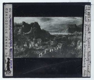 Vinckboons, Gebirgslandschaft mit fröhlichem Bauernzug