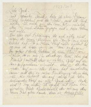 Brief von Hannah Höch an Grete König