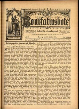 Ausgabe vom Sonntag, den 21. Oktober 1894.