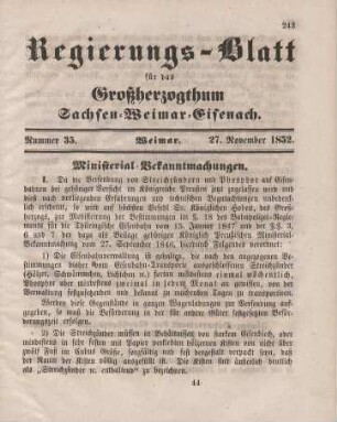 Nr. 35 : 27. November 1852