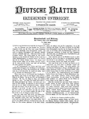 Gemeinschaft und Bildung : ihr Wesen und ihre Bedeutung ; (Fortsetzung)