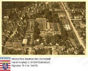 Darmstadt, Gartenbauausstellung 1925 / Luftaufnahme (durch die Hessenflieger)