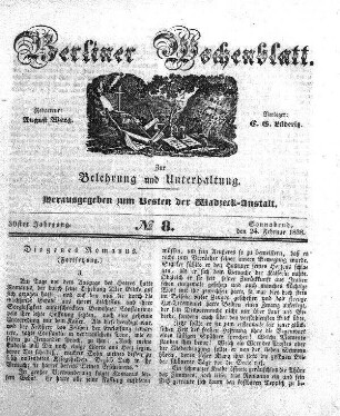 No. 8, Sonnabend, den 24. Februar 1838.