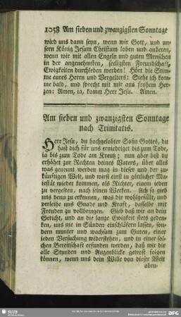 Am sieben und zwanzigsten Sonntage nach Trinitatis