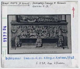 Metz, St. Arnulf: Sarkophag Ludwigs d. Frommen, Gallien 5. Jhd.