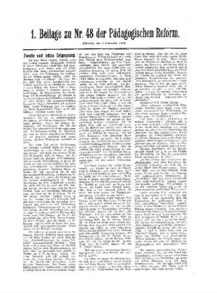 Zweite und letzte Entgegnung : 1. Beilage zu Nr. 48 der Pädagogischen Reform