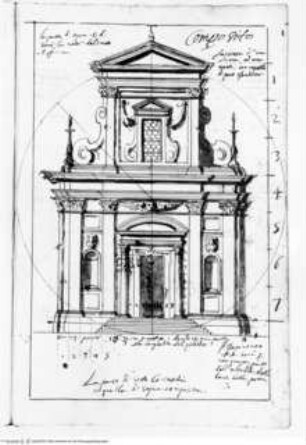 Trattato dell' ordine cinquen e dell' architettura civile, Die Komposite Ordnung, eine beispielhafte Kirchenfassade