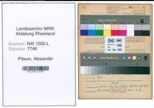 Entnazifizierung Alexander Pitwon , geb. 13.12.1903 (Angestellter)