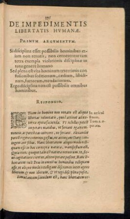 De Impedimentis Libertatis Humanae.