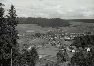 Steinach, Stadtansicht : Steinach. Stadtansicht mit Stadtkirche. Blick vom Fellberg nach Osten über das Steinachtal