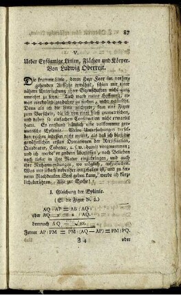 V. Ueber Eyförmige Linien, Flächen und Körper.