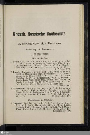Grossh. Hessische Baubeamte