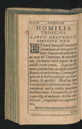 Caput Secundum Prophetae Ionae. Homilia Undecima - Homilia Decima Septima.