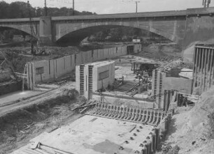 Baustelle der Doppelkammerschleuse Cannstatt/Neckar