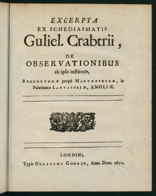 405-440, Excerpta ex Schediasmatis Guliel. Crabtrii, ...