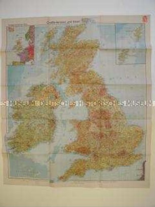Wirtschafts-geografische Karte von Großbritannien und Irland