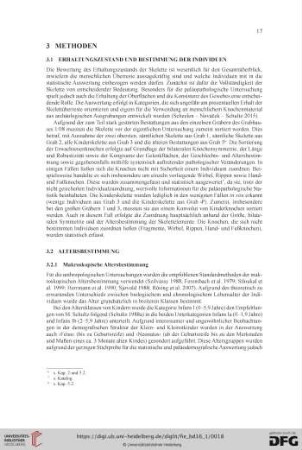 3.1 Erhaltungszustand und Bestimmung der Individuen