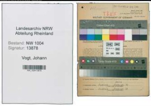 Entnazifizierung Johann Vogt , geb. 11.12.1904 (Betriebsfuehrer)