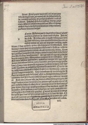 Epistula de curialium miseria : an Johann von Eych