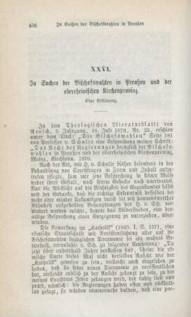406-434 In Sachen der Bischofswahlen in Preußen und der oberrheinischen Kirchenprovinz