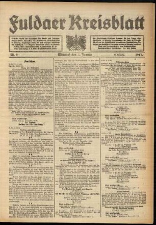 Ausgabe vom Mittwoch, den 03. Januar 1917.
