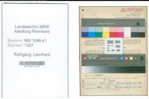 Entnazifizierung Leonhard Rothgang , geb. 20.03.1905 (Schlosser)