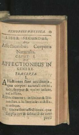 Liber Secundus. De Affectionibus Corporis Naturalis.
