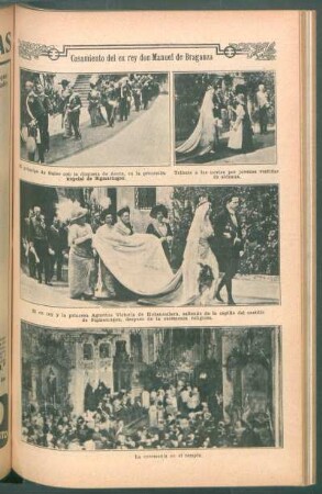 Casamiento del ex rey don Manuel de Braganza - [Ilustración]