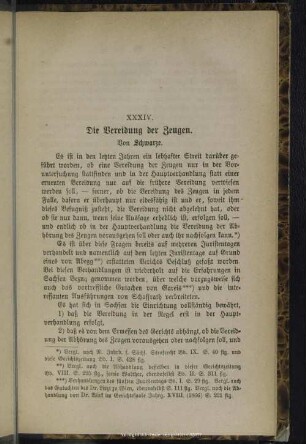 XXXIV. Die Vereidung der Zeugen