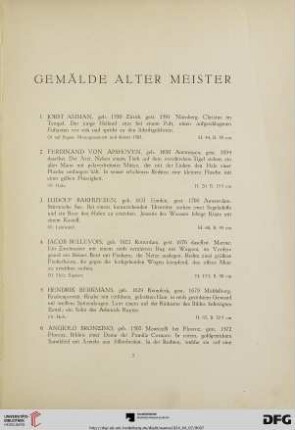 Gemälde alter Meister (Nr. 1-90)