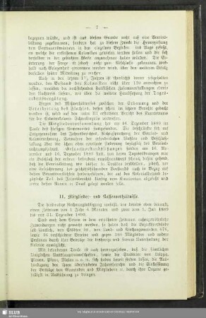II. Mitglieder- und Kassenverhältnisse