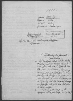 Altburg mit Oberkollbach und Oberreichenbach: Pfarrbericht 1937