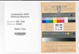 Entnazifizierung Paul Seifert , geb. 01.01.1888 (Maschinenbauer)