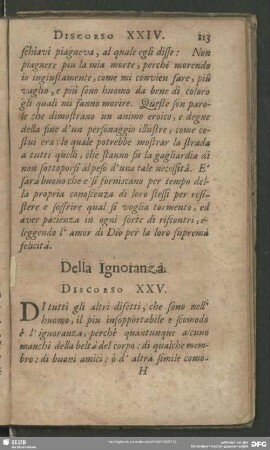 Della Ignoranza. Discorso XXV.