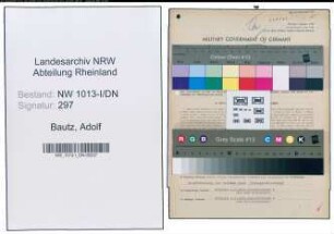 Entnazifizierung Adolf Bautz , geb. 29.04.1890 (Rektor)