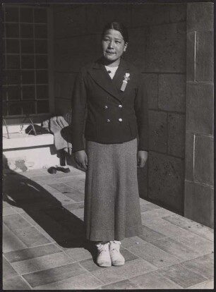 Hideo Maehata, die japanische Olympiasiegerin im 200-m-Brustschwimmen der Frauen 1936 in Berlin