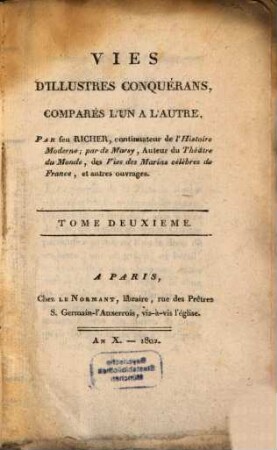 Vies d'illustres conquérans, comparés l'un à l'autre, 2