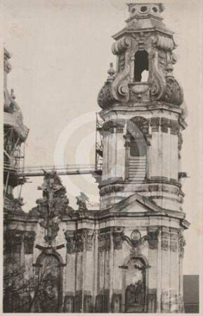 Südturm der Klosterkirche Grüssau von W