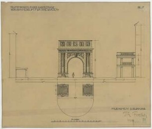 Fischer, Theodor; Wiesbaden; Museum - Ansicht m. Schnitt