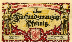 Neuruppin, Stadt: 25 Pfennig 1921