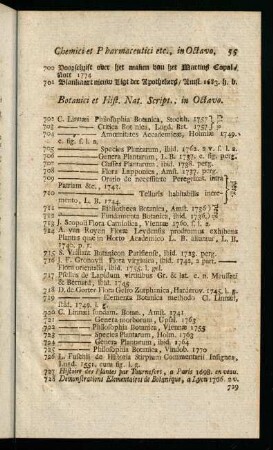 55-57, Botanici et Hist. Nat. Script., in Octavo